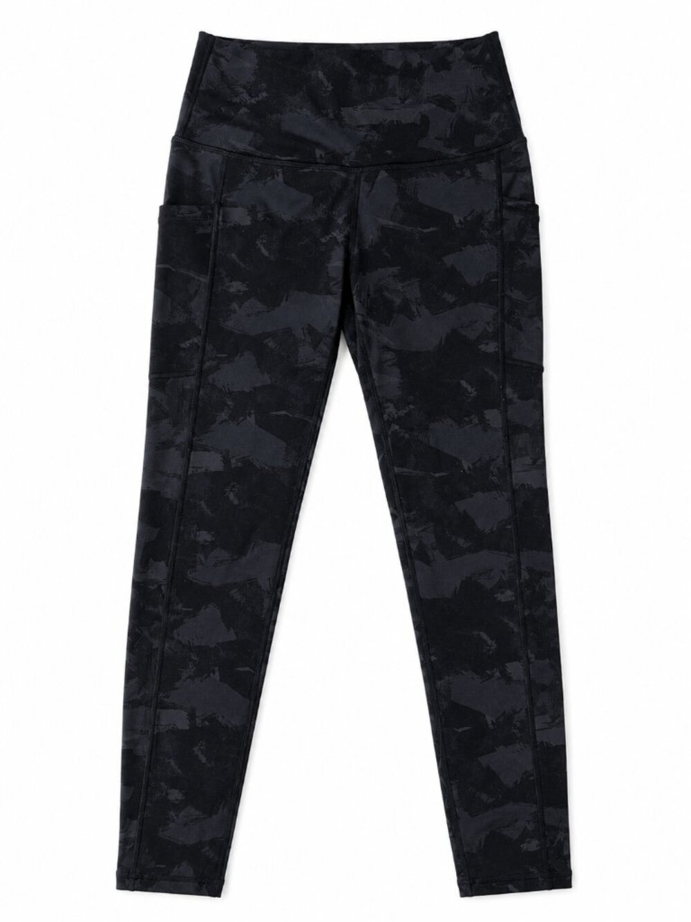 Colorfulkoala Black Tonal Print Pocket Leggings Size M